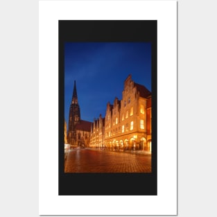Gabled houses, Prinzipalmarkt, Christmas market, Munster, city, Westphalia Posters and Art